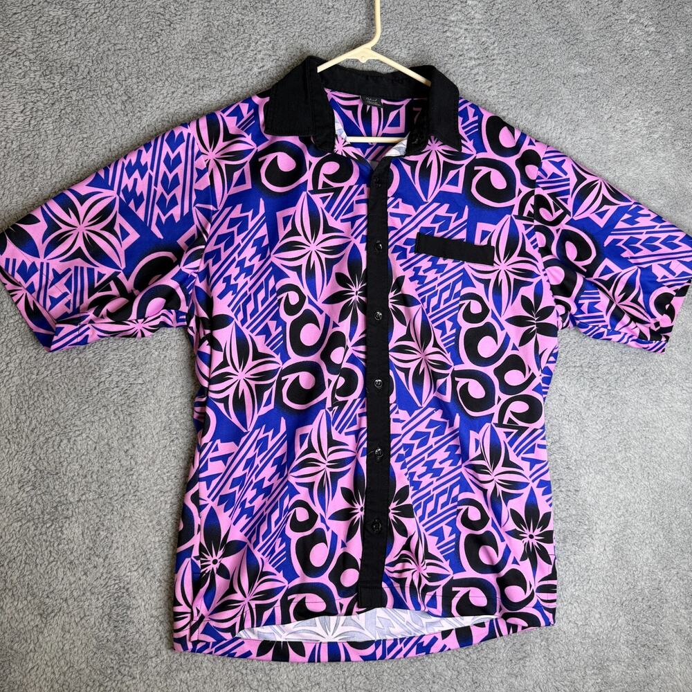 Hawaiian Shirt Mens XL Pink Aloha Print Island Image Creation Luau
